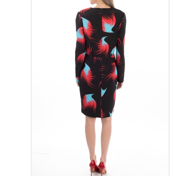 €725 MARCOBOLOGNA Sheath Dress Size IT 44 / L Flame Pattern Made in Italy - Picture 5 of 11